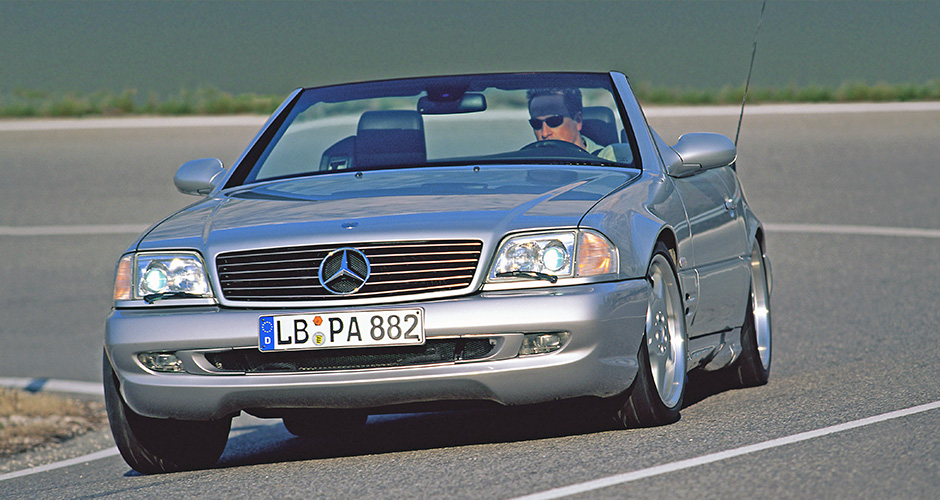 Gene aus dem Sportwagenbau: Mercedes-Benz SL 73 AMG (1999-2001) der Baureihe R 129 (1989-2001). ; Sports car DNA: the Mercedes-Benz SL 73 AMG (1999-2001) of the R 129 series (1989-2001).;