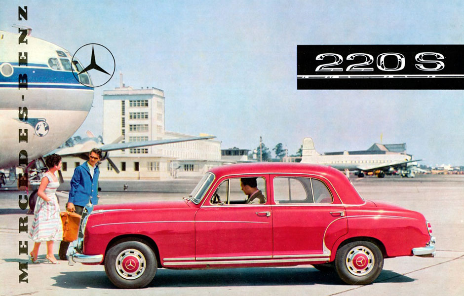 Mercedes-Benz 220 S (W 180, 1956 bis 1959). Titelseite eines Prospekts von 1956. ; Mercedes-Benz 220 S (W 180, 1956 to 1959). Cover from a 1956 brochure.;