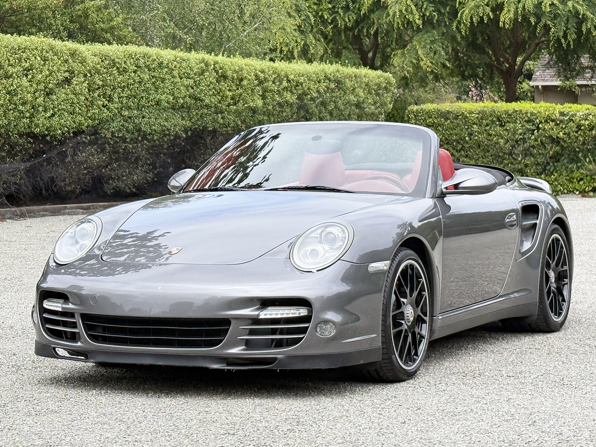 2011 Porsche 911 Turbo Cabriolet - 6 Speed - 65k Miles - Meteor Gray/Carrera Red Lather